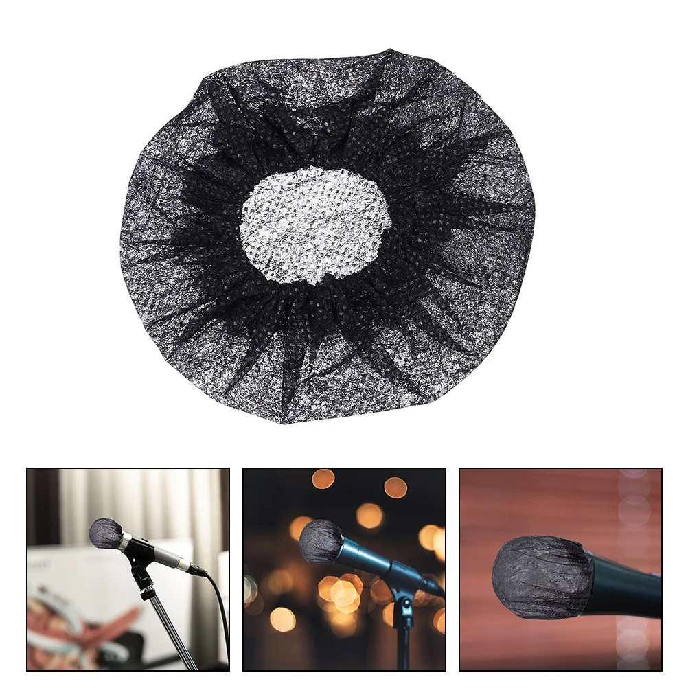

100Pcs Microphone Covers Breathable Non-Woven Protective Covers Block Dust Wind Noise for Conference Ktv Mic Supplies