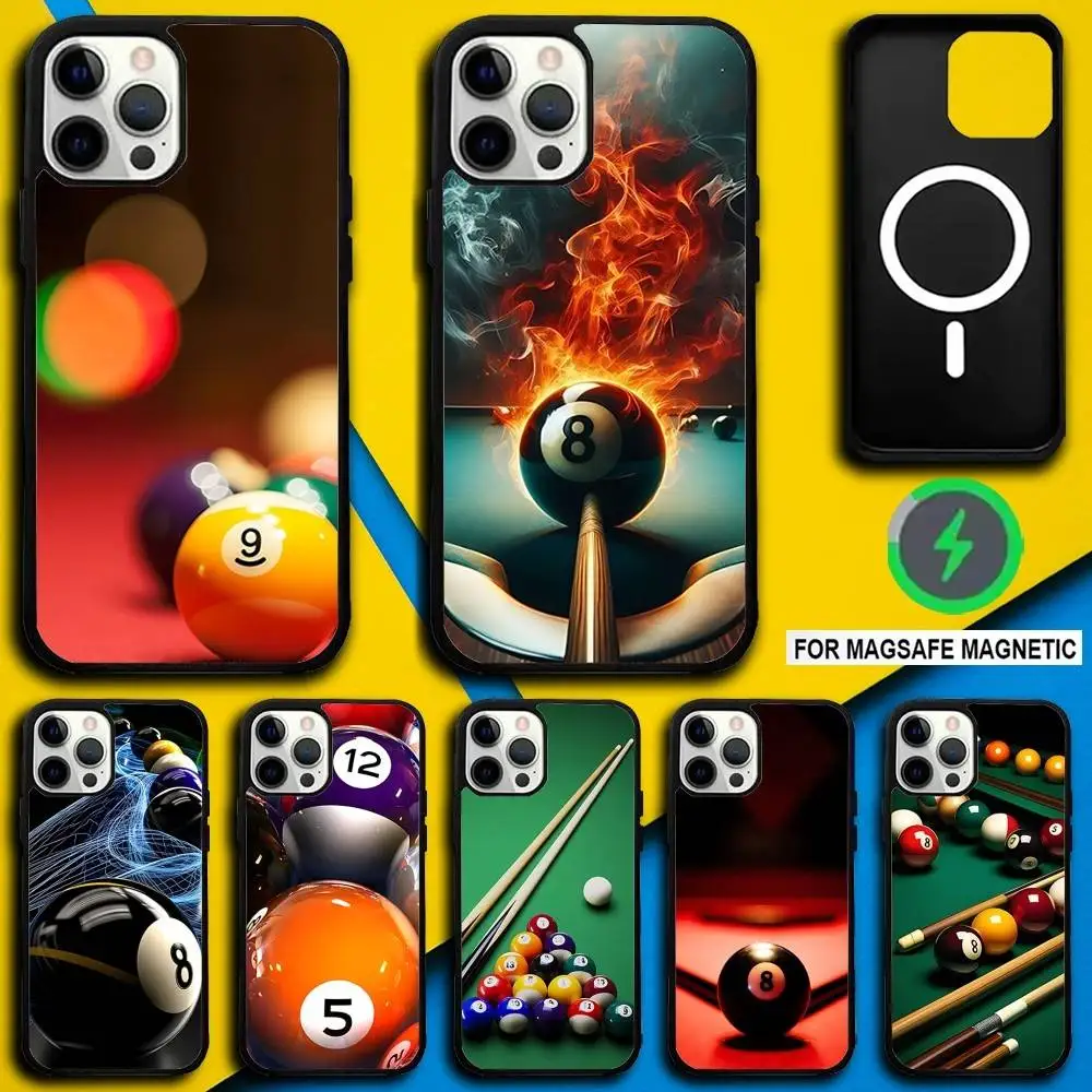

B-Billiards Ball Sports Phone Case For iPhone 17,16,15,14,13,12,11,Pro,Max,Plus,Mini,SE4,E Magnetic Magsafe Wireless Charging