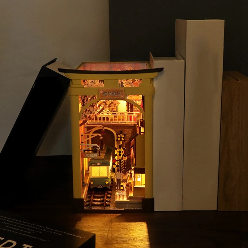 Book Nooks Series Stories In Books DIY Wooden Miniature House Furniture Sakura-Holiday Doll House