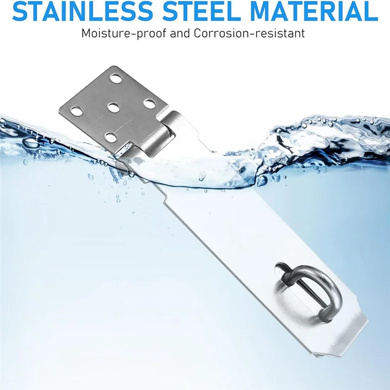 Nuove serrature Hasp Lucchetto Cattura lucchetto per porta Set di lucchetti da 2, lucchetto da 5 pollici con 18 viti