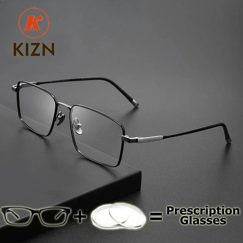 

KIZN 147 mm Width Pure Titanium Optics Spectacle Transition Frame Myopic Prescription Glasses Photochromic Multifocal Glasse
