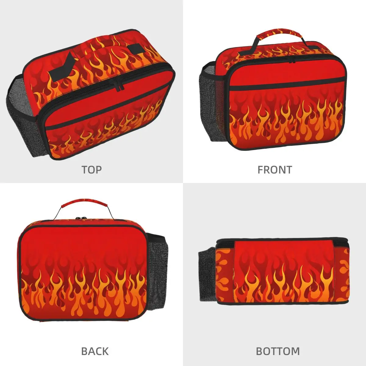 Fire Design 3 Insulated Lunch Bag for Women Office Cooler Thermal Food Box Tote Portable Lunch Boxes Container