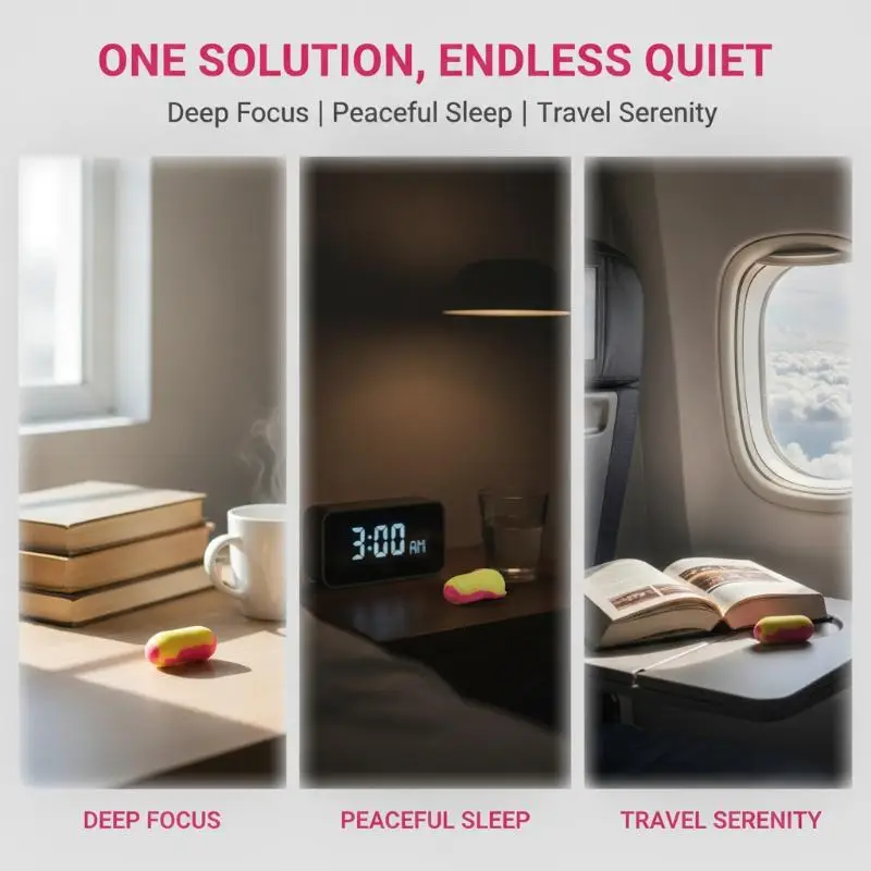 New！3Pairs LL-1 Disposable Soft Foam Reusable Earplugs Snore-Proof Sleep Ear Protector No Cords For Snore Blocking Travel Work