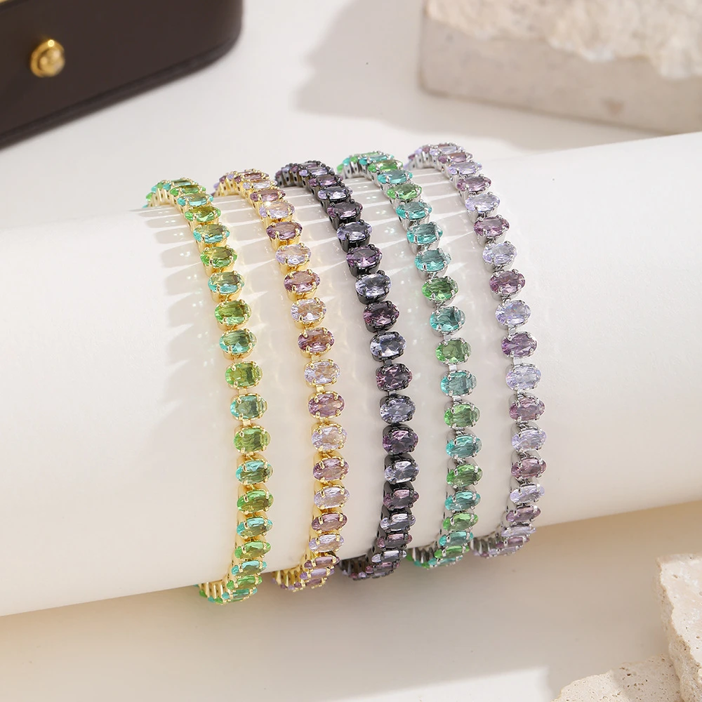 bracelet gift Tennis Bracelet For Women Crystal Charm Designer Tennis Thin Chain Bracelet On Hand Wedding Jewelry
