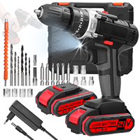 21V Electric Impact Cordless Drill High-power Lithium Battery Wireless Rechargeable Hand Drills Home DIY Electric Power Tools