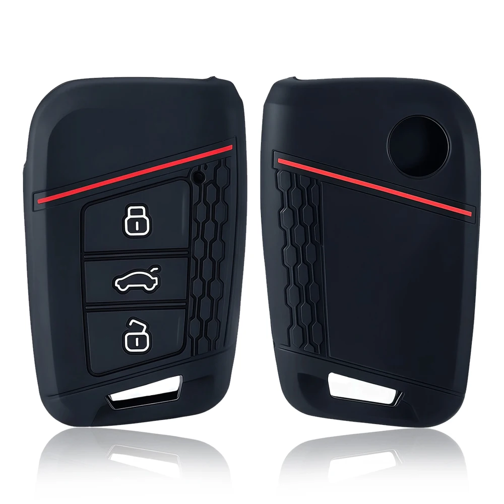 3 Button Silicone Remote Car Key Case Cover For VW PASSAT B8 Skoda Kodiaq Superb A7 Car Keyless Fob Shell Holder Protector