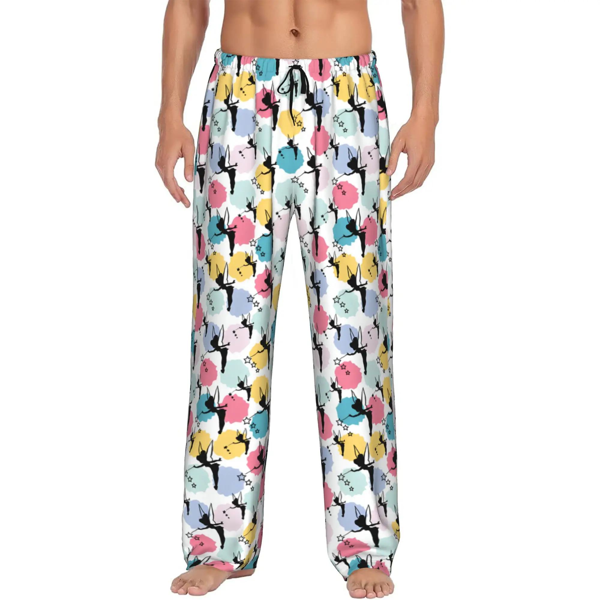 

Custom T-Tinker Anime Bell Cute Cartoon Pajama Pants Sleepwear Men Elastic Waistband Sleep Lounge Bottoms with Pockets