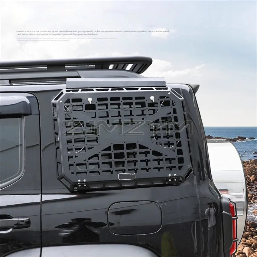 Car Side Window Organizer With Foldable Table Tray For Great Wall TANK 300 Metal Mesh Storage Rack Organizer Cars Accessories