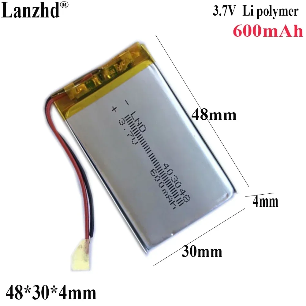 3.7V Li Polymer lithium battery 600MAH For positioner car pick navigation speaker number 403048