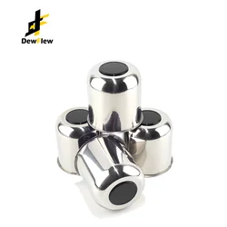 DewFlew 2/4Pcs 108mm Hub 109mm H Stainless Push Through Hub Center Caps Trailer Center Caps for Rims Truck Auto Push Thru Steel