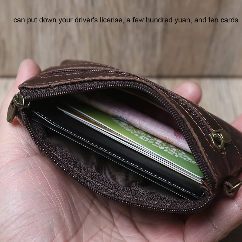 男性用の超薄型レザーカードホルダー,牛革ウォレット,クレジットカード,運転免許証に適しています