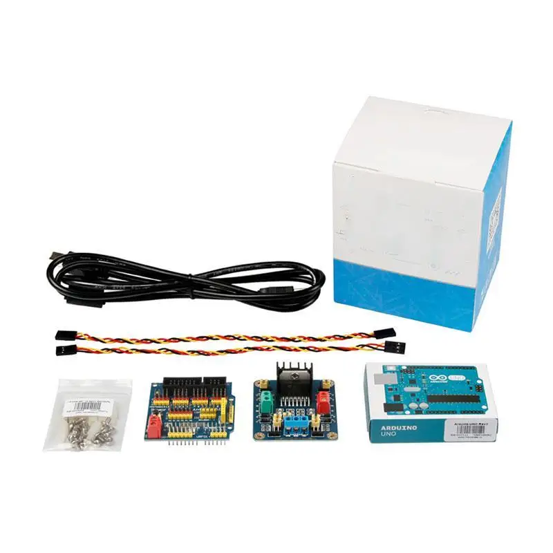 Telaio per auto robot intelligente 4WD per Arduino con piattaforma mobile per auto con ruota da 130 mm Kit di giocattoli programmabili per esperimenti di tracciamento giocattolo RC fai da te