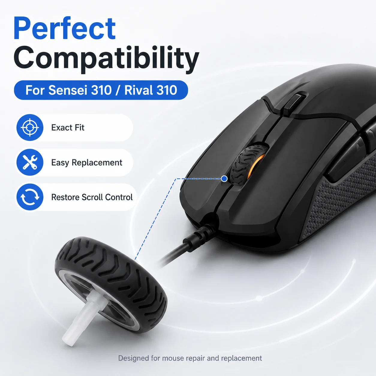 Mouse Wheel For Steelseries Sensei 310/Rival 310 - Mouse Scroll Wheel - Mouse Replacement Accessories Parts