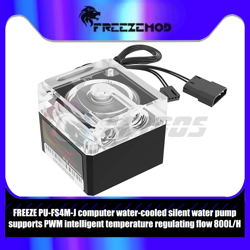 

FREEZEMOD Компьютерный бесшумный водяной насос с водяным охлаждением, Molex 4-контактный источник питания + 4-контактный ШИМ, расход 650 л/ч, 5 В ARGB опционально PU-FS4M-J