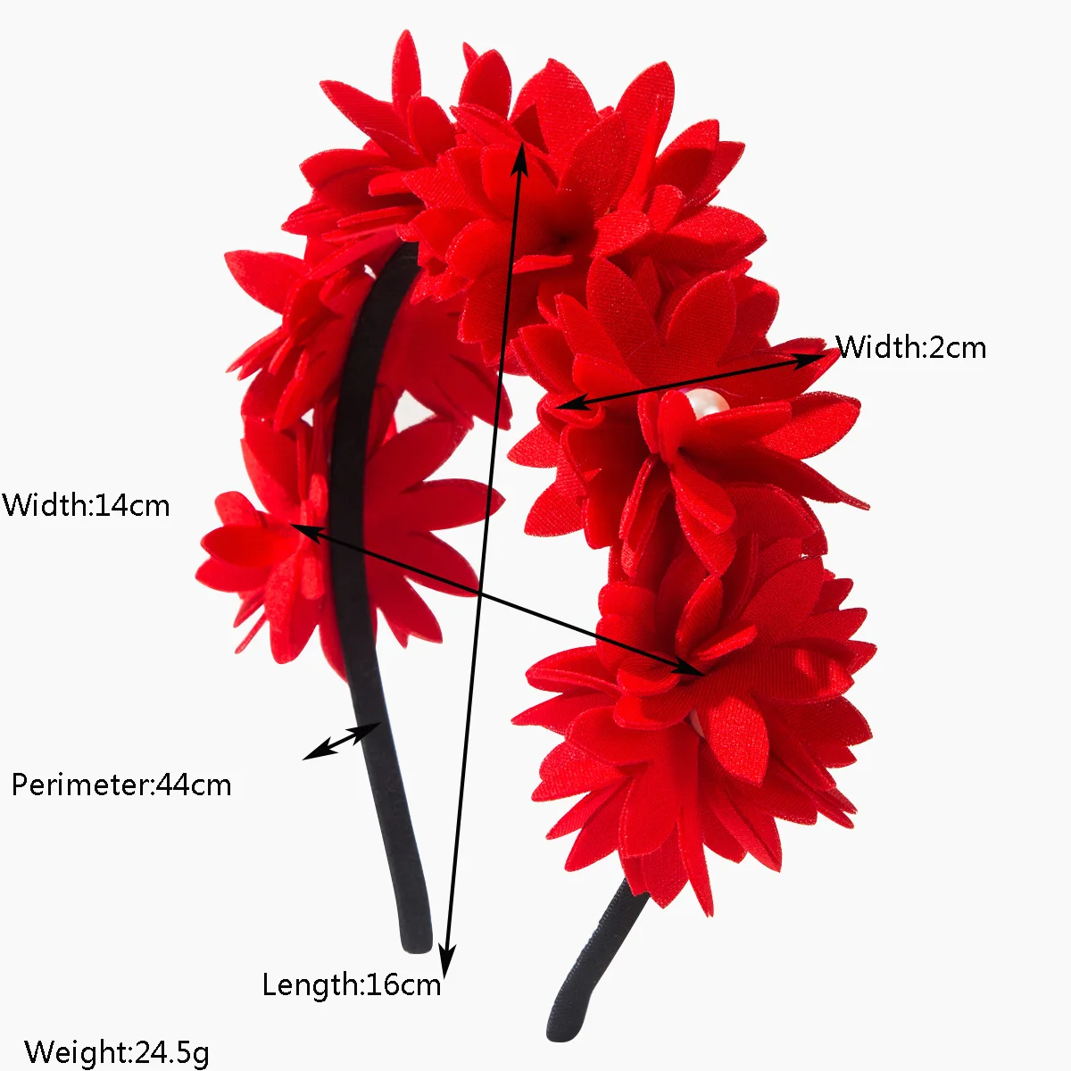 Hot  Fashion Women Artificial Fabric Flower Headband Pearl Floral Hair Hoop Wedding Bridal Beach Party Photo Hair Accessories