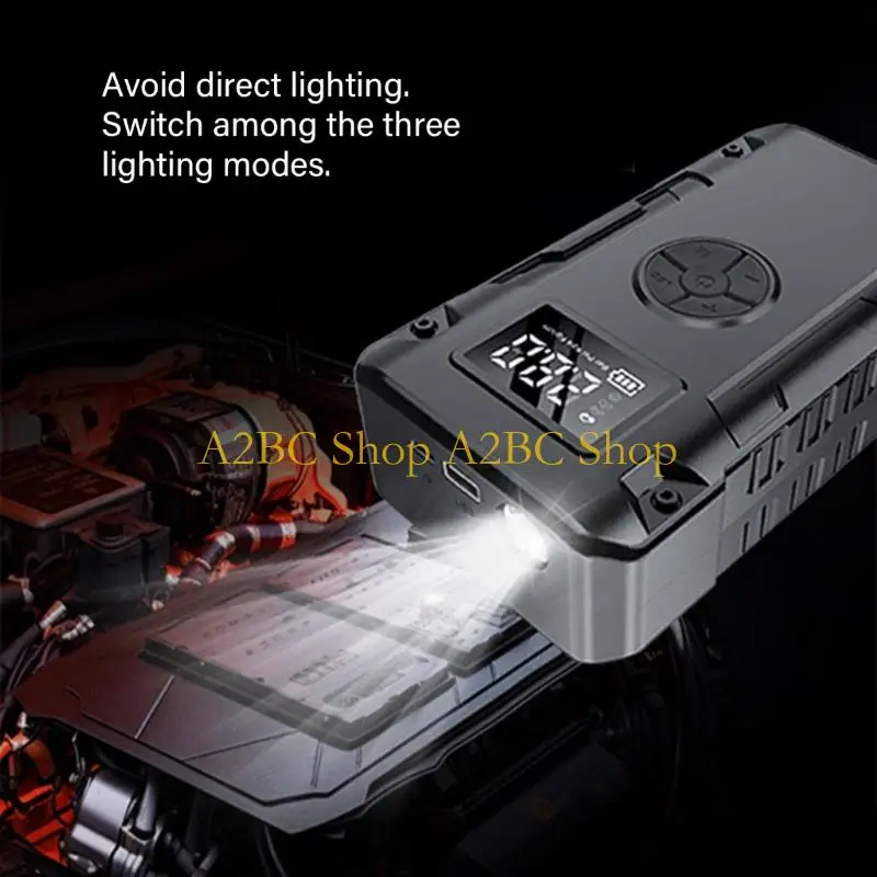 A2BC Portable Digital Tire Inflator High Efficiency Tire Fast Inflation Easy Storage for Car Starting Device Maintenance