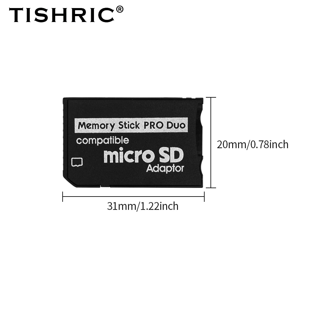 TISHRIC-TF لقارئ بطاقة SD ، برو ديو فيرول ، متوافق مع 2 TF بطاقة لمحول مايكرو SD ، دعم نظام التشغيل بسعة 64GB