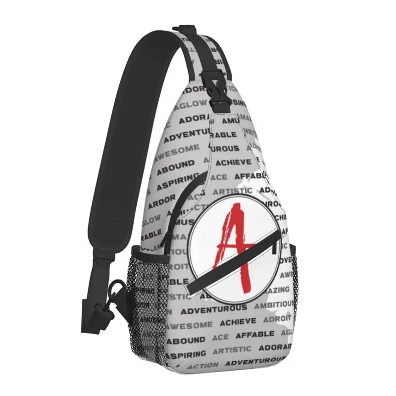 A-Z English Alphabet Sling Chest Bag Customized Combination Letter Shoulder Crossbody Backpack for Men Travel Hiking Daypack