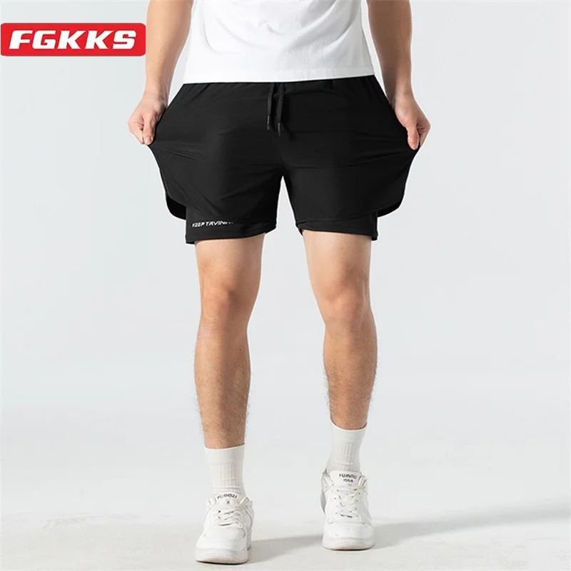 

Шорты FGKKS Мужские приталенные, Повседневные Дышащие хлопковые спортивные штаны, пять точек, дизайнерские, 2024