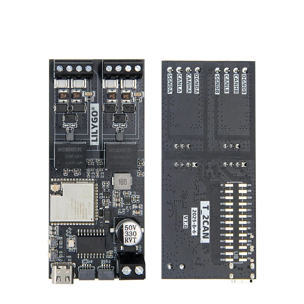 LILYGO® T-2CAN ESP32-S3 Development Board Stand-Alone CAN Controller with SPl Interface 16MB FLASH / 8M PSRAM Wireless Module