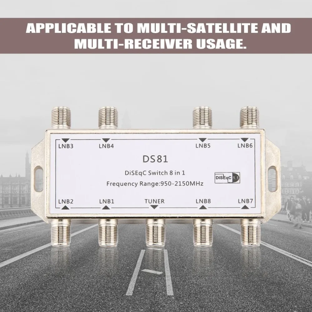 GST-8101 8 in 1 Satellite Signal DiSEqC Switch LNB Receiver Multiswitch Satellite Signal Switch Wholesale DropShipping with box