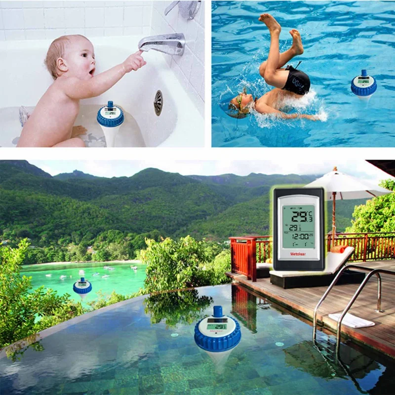 Pool Thermometer Floating Easy Read Solar Powered Indoor Thermometer Water Temperature Gauge With Indoor Thermometers