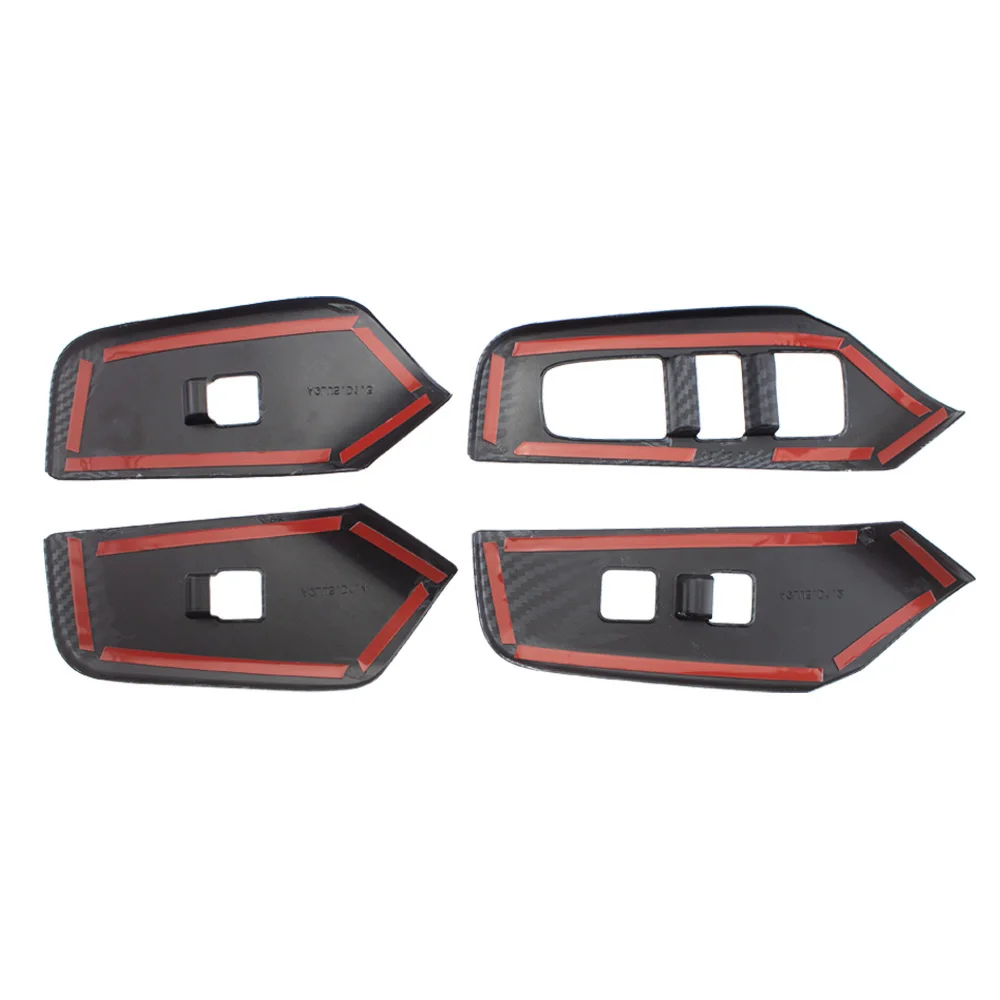 4PCS ABS Carbon Fiber Color Window Glass Lift Trim Switch Button Panel Cover Interior Decorative for Toyota Prius 2023 2024