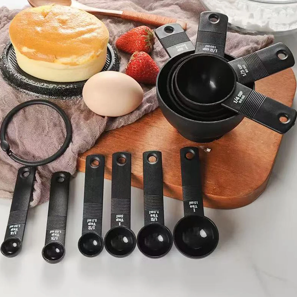 Ensemble de 4/6/10 tasses et cuillères à mesurer en plastique pour la pâtisserie, kit d'outils de cuisson