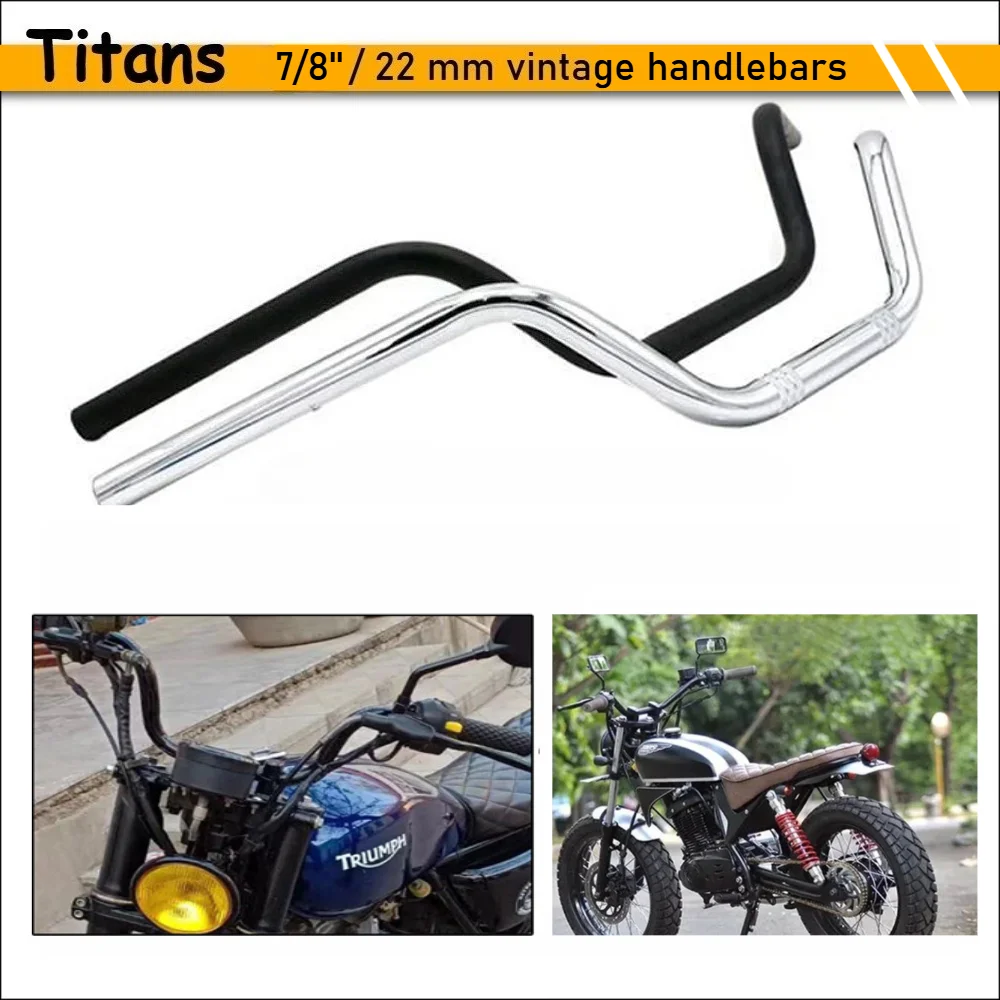 7/8inch 22mm Motorcycle High Handlebar Universal Classic Handlebars Raised By 135mm for Retro Scooter Motor Vintage Handlebars