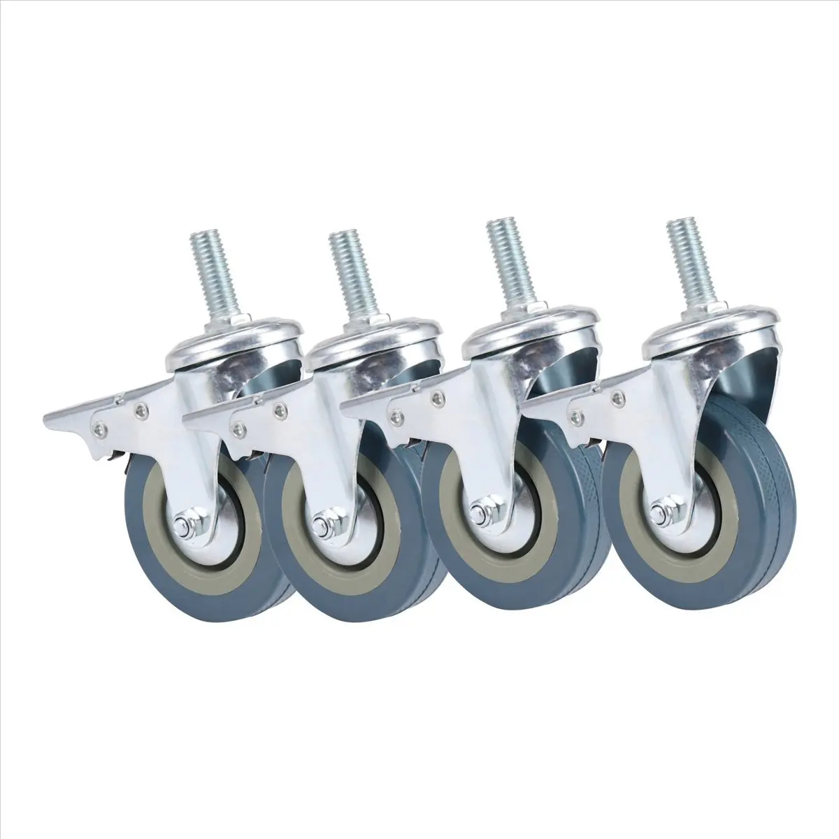 A75K Heavy Duty 75mm Swivel Castor with Brake Trolley Casters wheels for Furniture, Set of 4