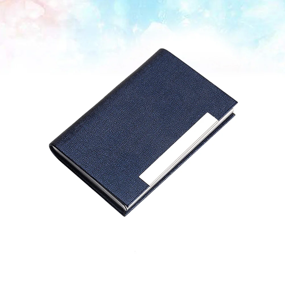 

Portable Stainless Steel and PU Business Holder Name Organizer Business Box (Blue) business case