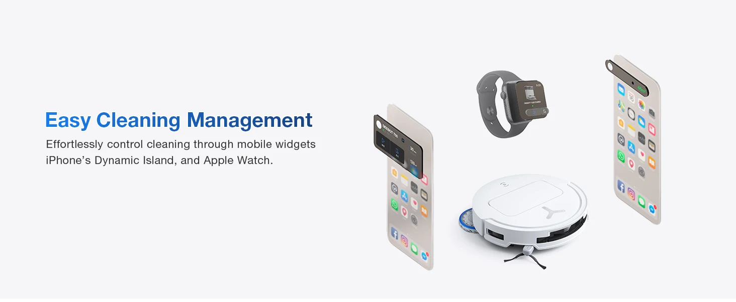 ECOVACS DEEBOT T50 PRO OMNI Robot Vacuum Cleaner Extend Side Brush and Mop 15,000Pa 75℃ Hot Water Mop Washing AIVI 3D 3.0, White