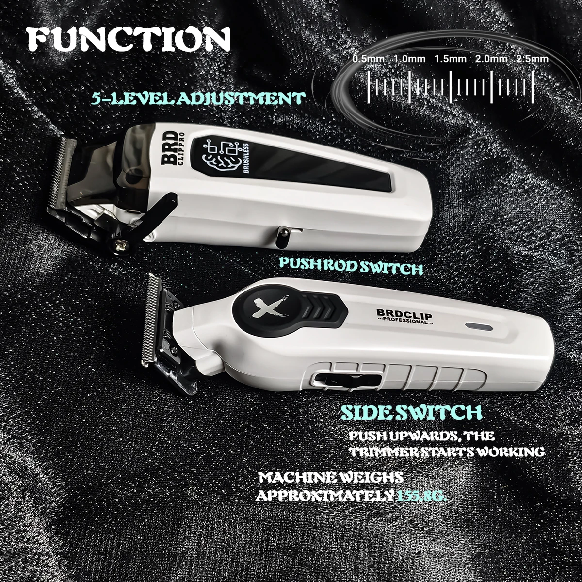 Professional BRDCLIP Brushless Motor Hair Clipper 7500RPM 7700RPM Electric Cordless Trimmer Ultra Thin Moving Blade