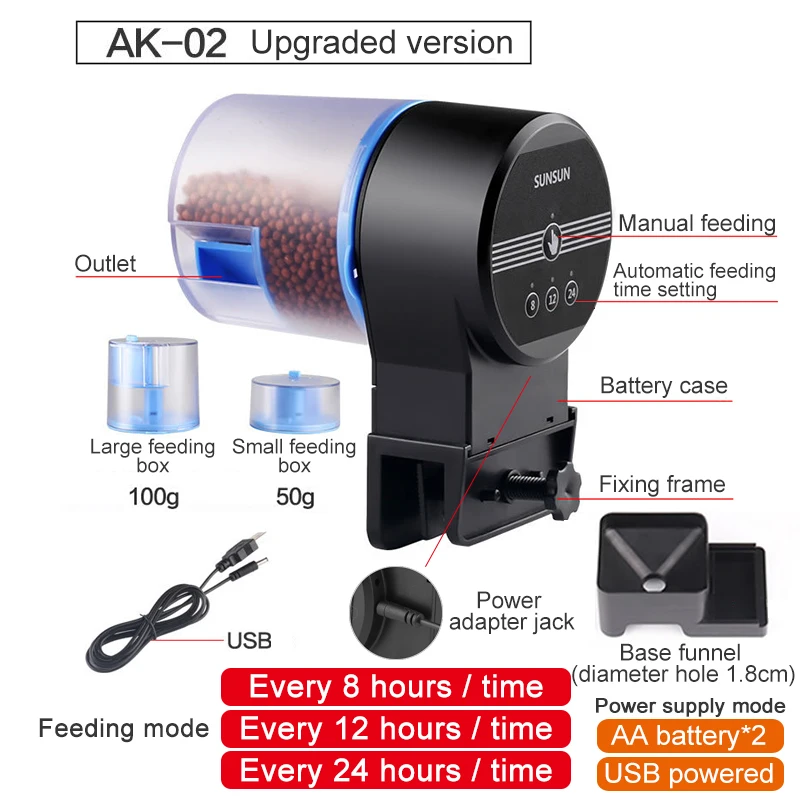 Fish Tank Auto Feeder Automatic Aquarium Food Feeder Remote WIFI Wireless Intelligent Control Feeders Aquarium Accessories 170ml