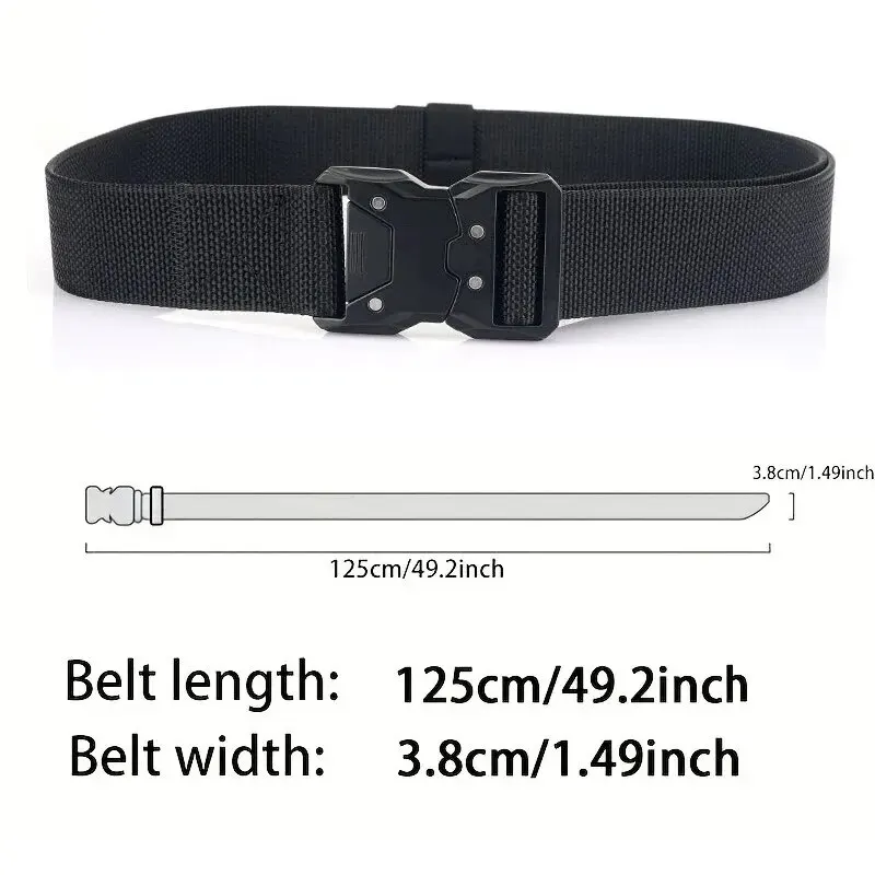 Tactical Belt Military Nylon Waist Outdoor Belt Survival Accessories Quick Release Magnetic Buckle Belts for Men Army Black