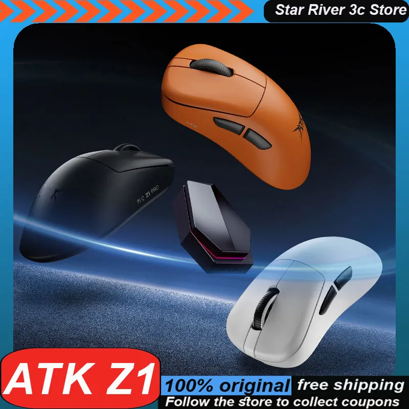 

Игровая мышь VGN Atk Blazing Sky Z1, беспроводная геймерская мышь Paw3950 8k с низкой задержкой, легкие аксессуары для ноутбуков