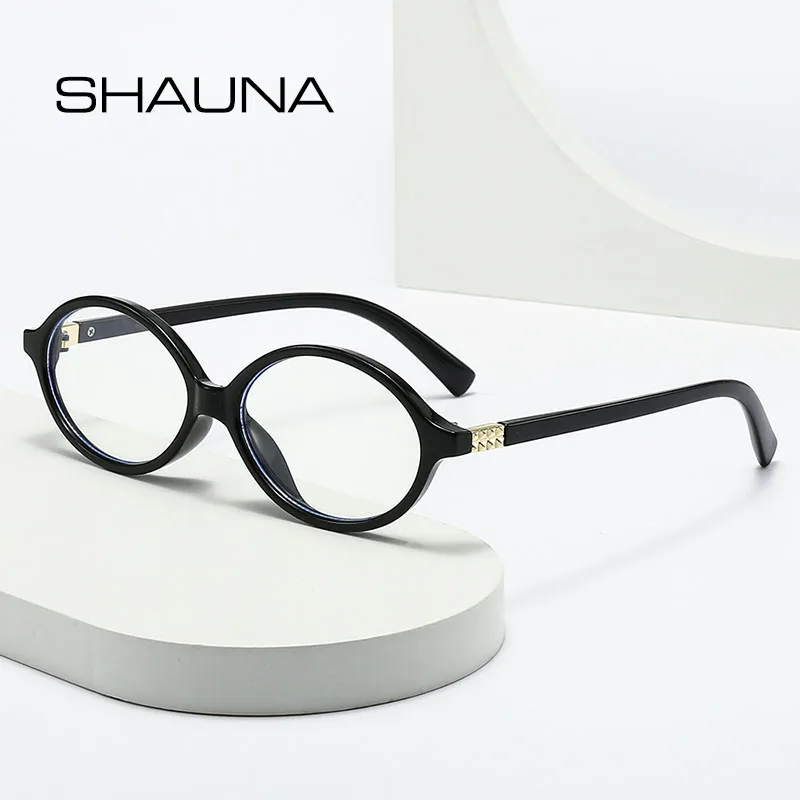 SHAUNA Anti Blue Light Fashion Women Oval Glasses Frame Optical Computer Eyewear