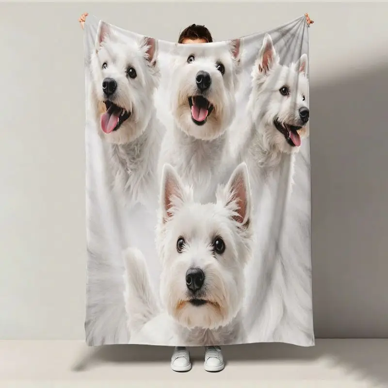 

1pc Animal Pattern Flannel Blanket - Ultra-Soft Warm, Christmas/Thanksgiving/Birthdays, Pet Lover Gift