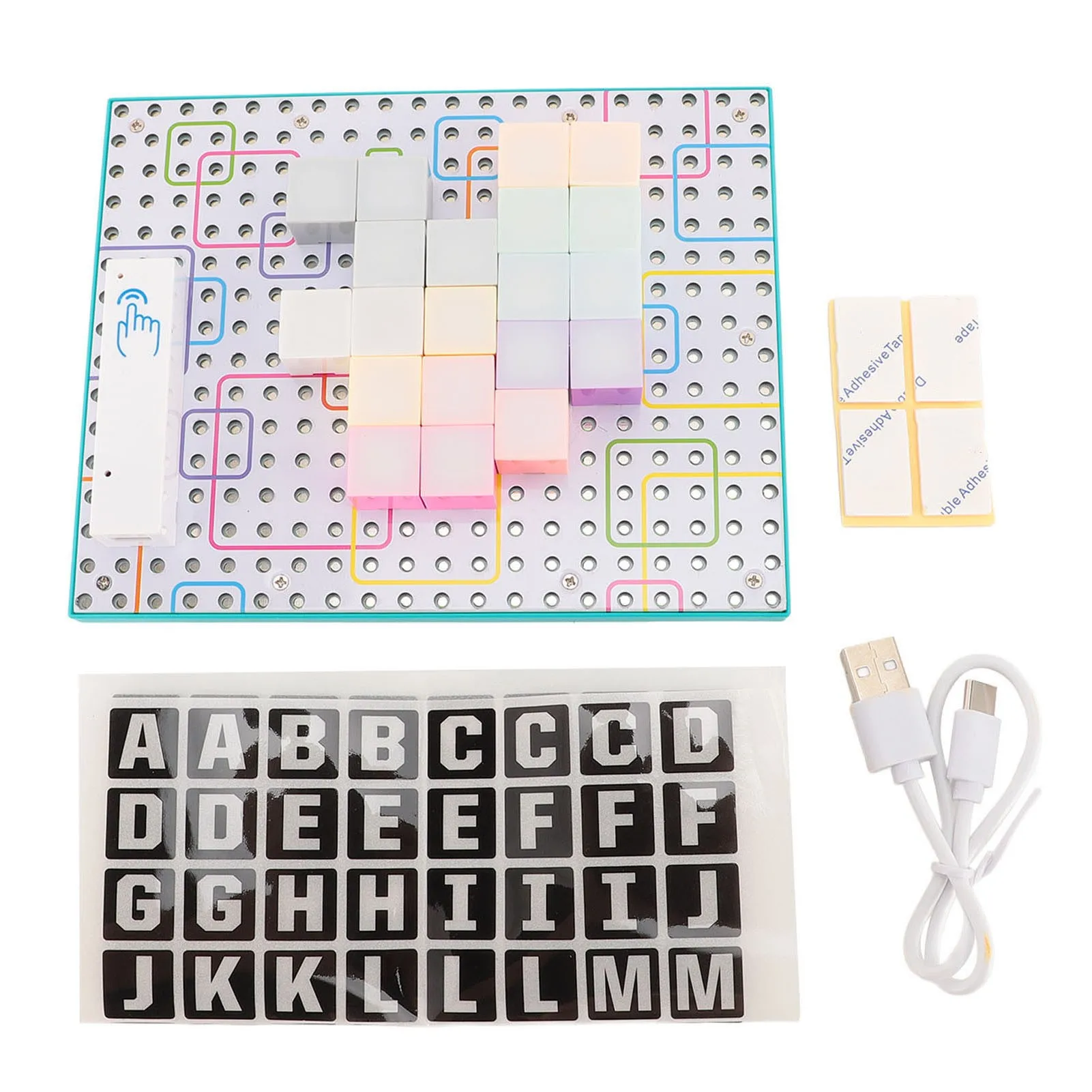 light-up-bricks-accessories-kit-for-boys-girls-magnetic-color-changing-educational-led-light-up-brick-set-with-stickers-style-2