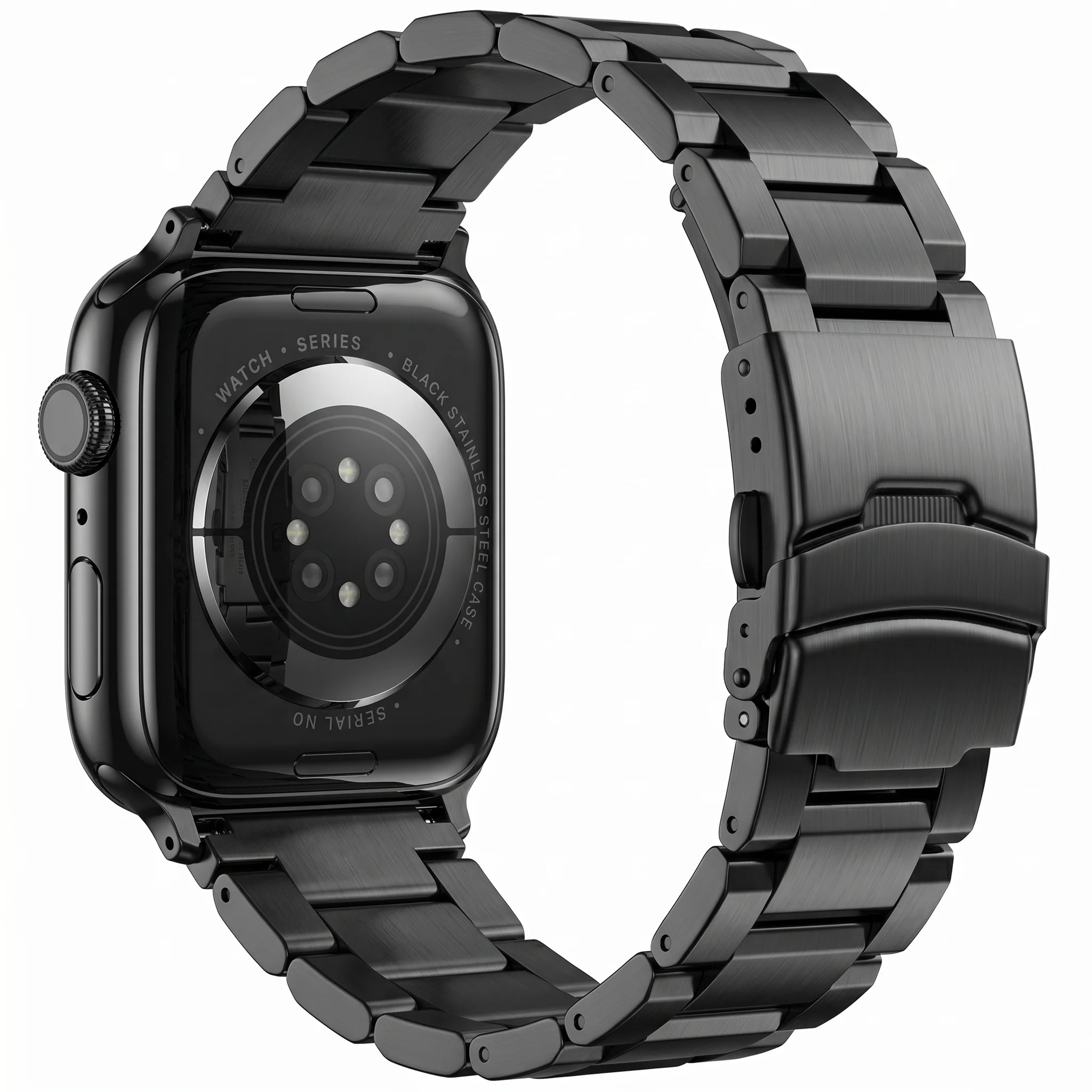Trapezförmiges Armband aus massivem Stahl, kompatibel mit Apple Watch Ultra 49 45 44 42 41 40mm iWatch Series 9 8 7 SE Metall-Uhrenarmband für Herren
