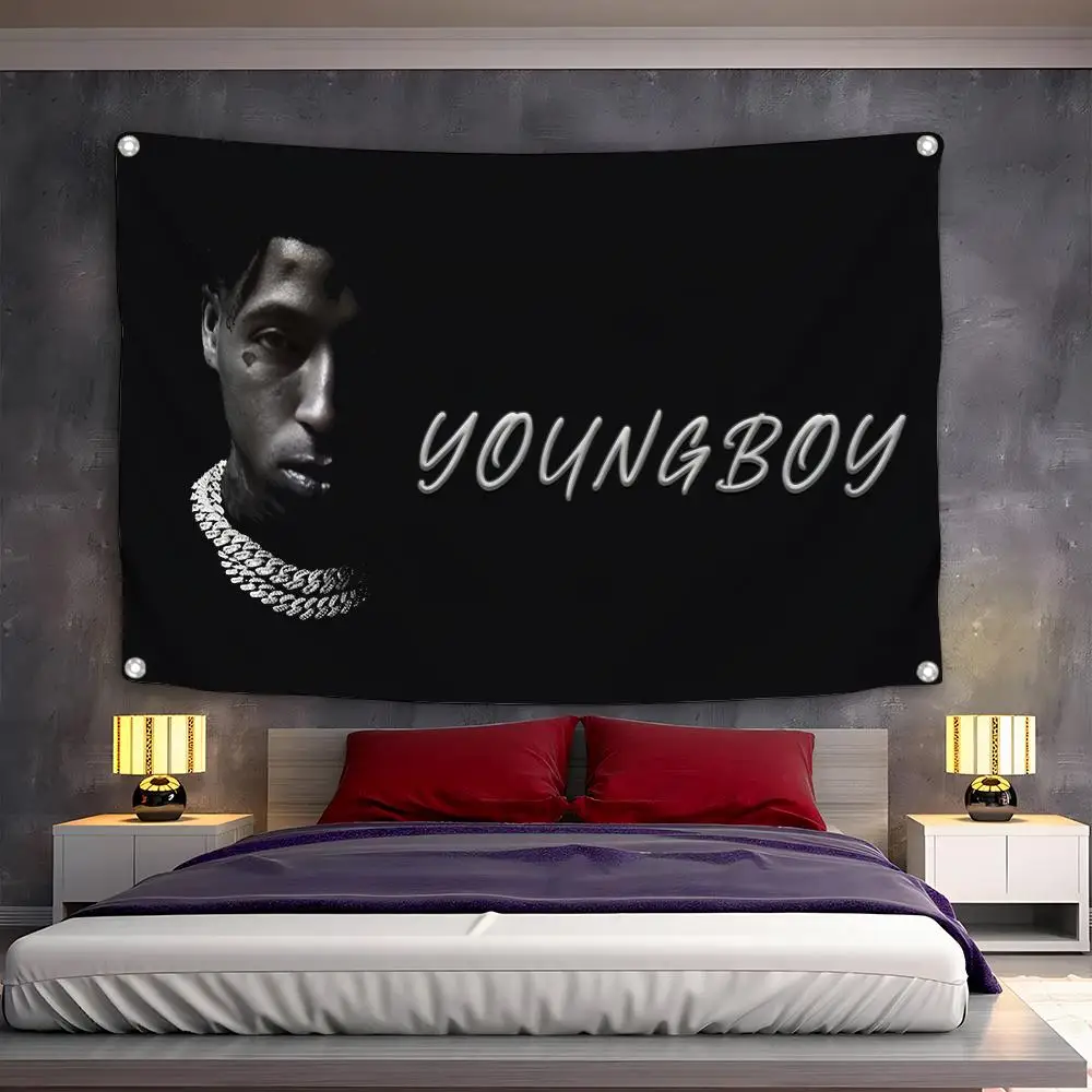 

Y-YoungBoyS Never Broke Again Flags Bedroom Home Living room Outdoor Wall Hanging Custom Background Decoration Art Banner