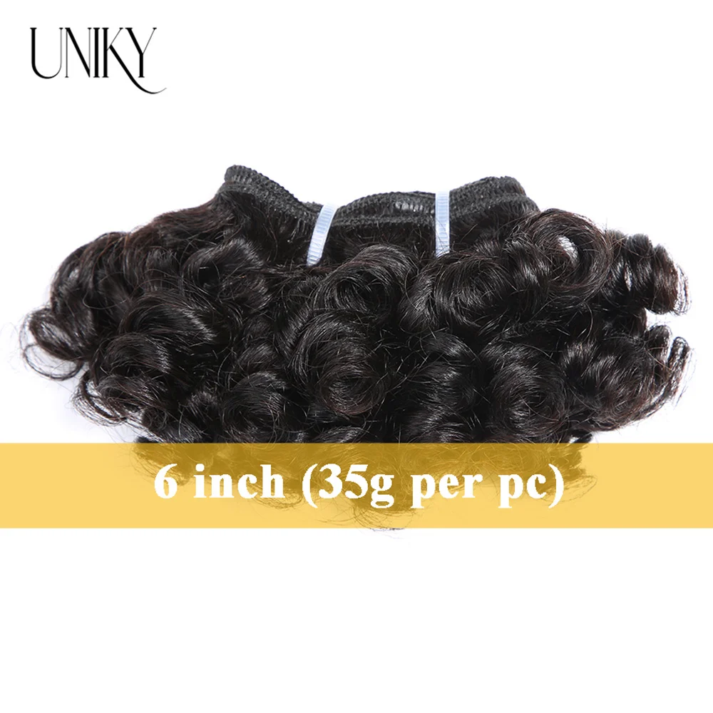 Extensiones de pelo ondulado rizado hinchable 9A pelo corto y rizado brasileño Color Natural 100% extensiones de cabello humano 3 uds mechones de cabello Remy