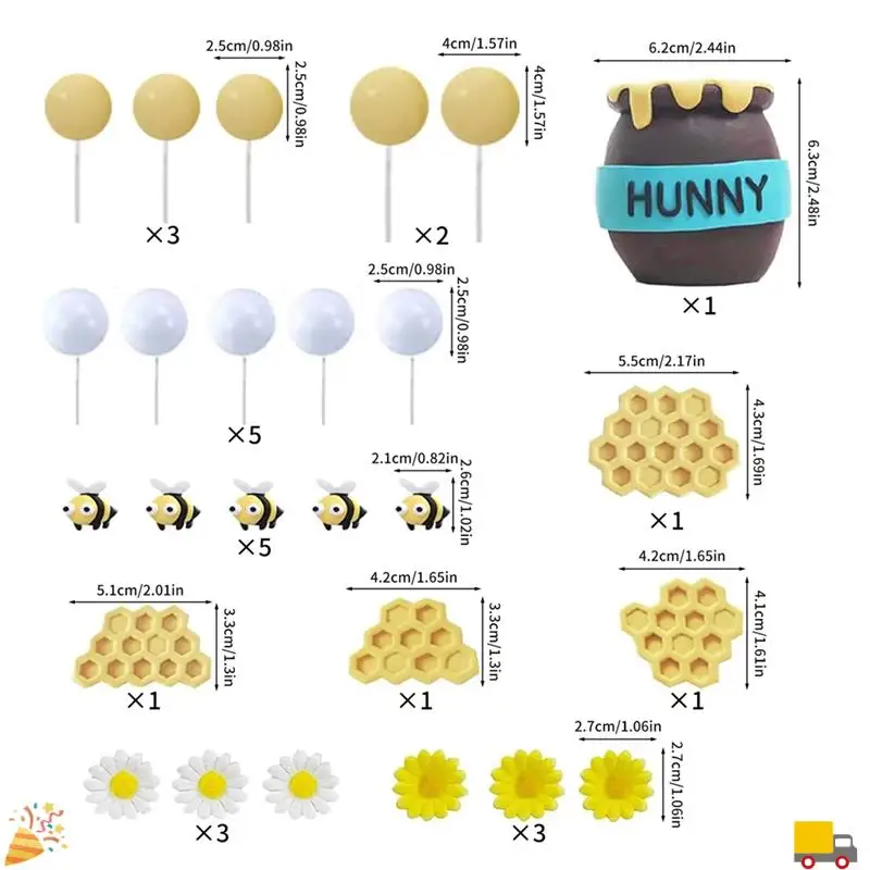 Honingpot Cake Topper Honingraat Cake Daisy Honingraat Bee Versieren Bijen Thema Verjaardag Decoratie