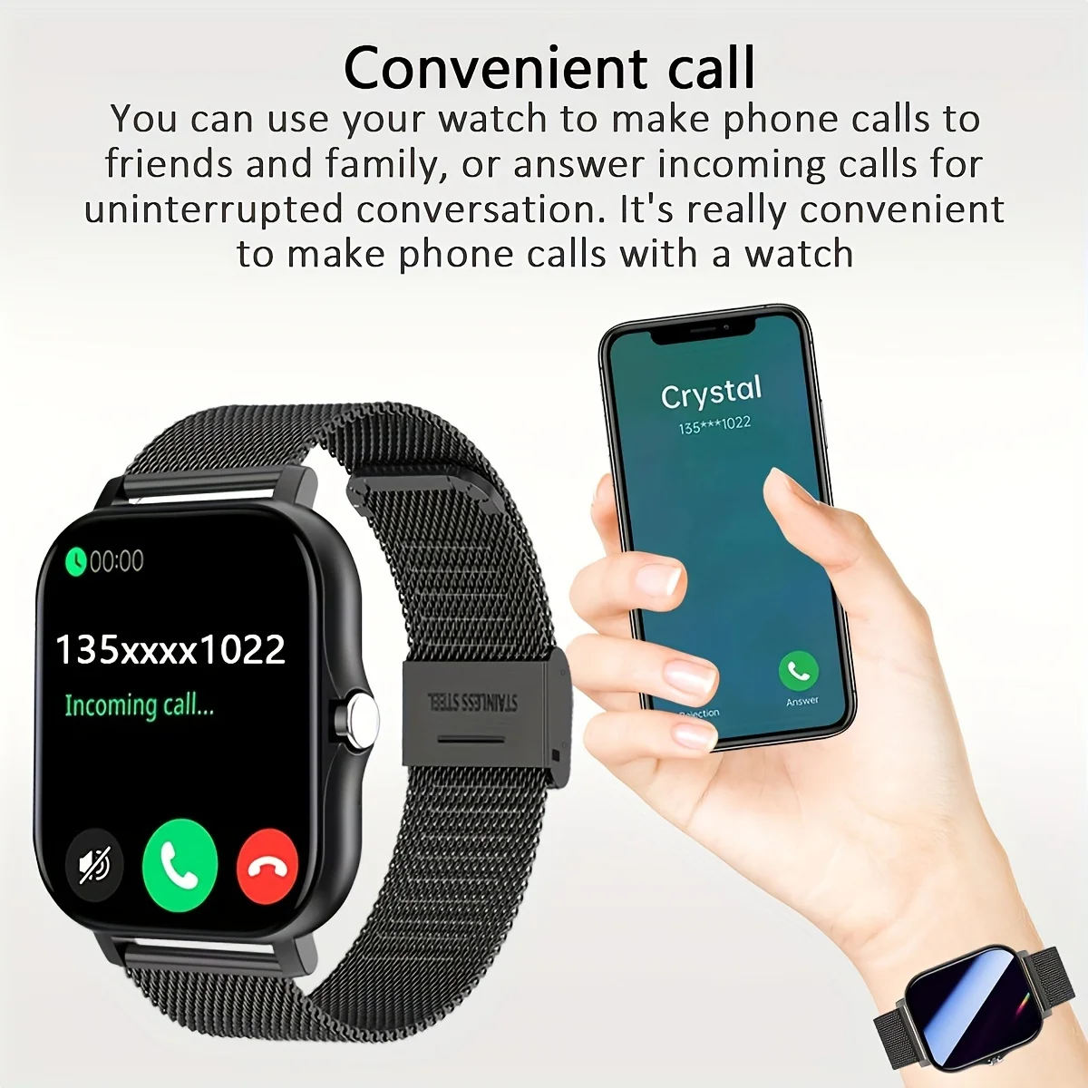 Smartwatch1.83 inch Voice Assistant  Bluetooth Call Sports Fitness Hot Selling Smartwatch Men Women For Android iOS 2024 New