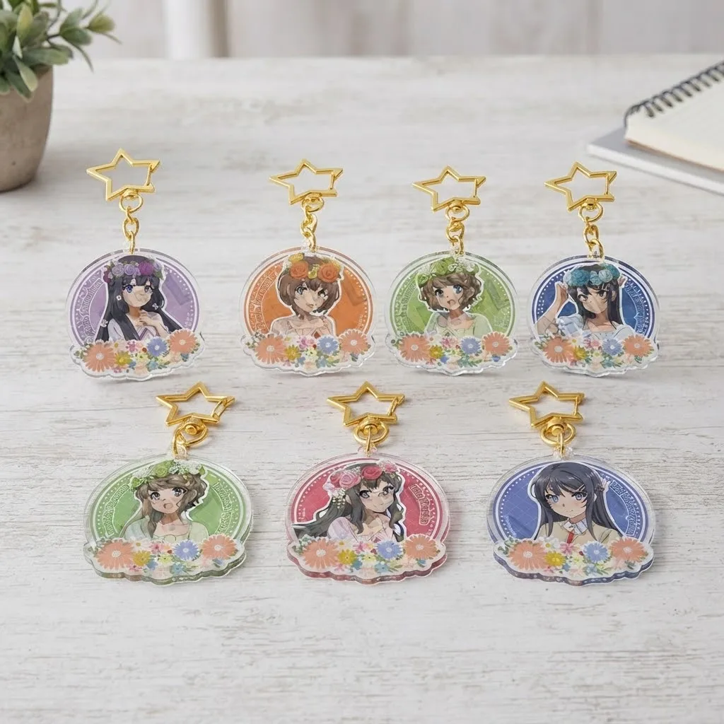 6cm Anime Rascal does Not Dream magic version Acrylic Stand Keychain Cosplay Characters Ornament  Accessories Goods  gifts