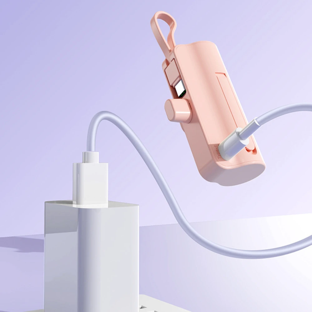 For IPhone Samsung Huawei 10000mAh Mini Power Bank 2 IN 1 Fast Mobile Phone Charger External Battery Power Bank Plug Play Type-C
