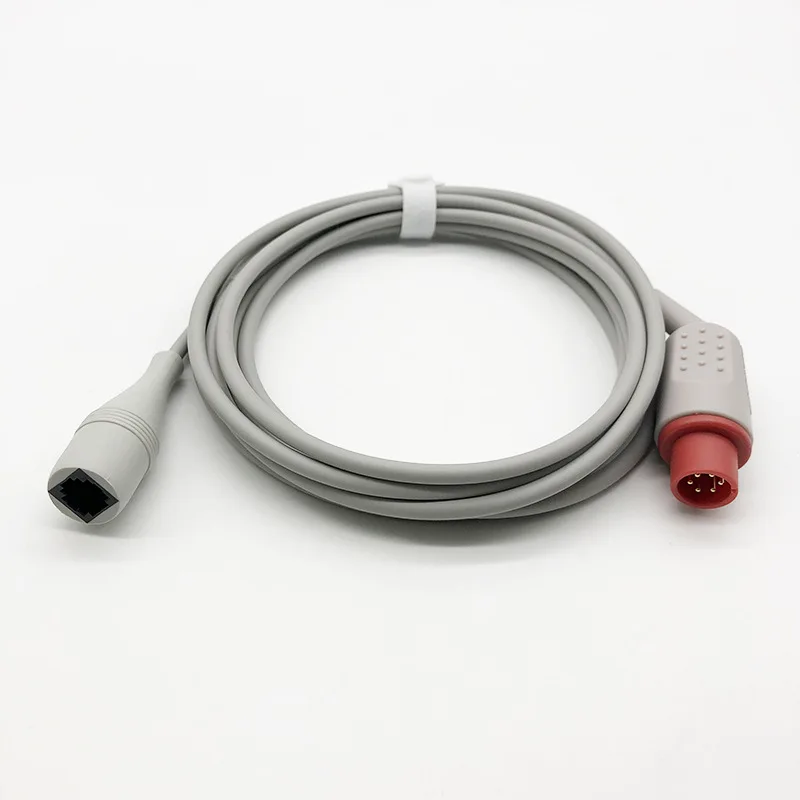 Compatible Monitors 6-Pin Invasive Bloods Pressure Cable Pressure Sensor Cable Transfer Abbott/UTA