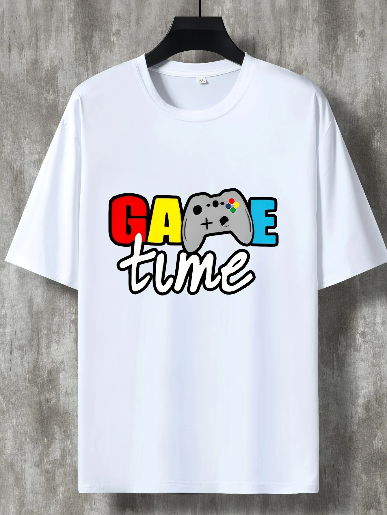 Men Kids T Shirt Game Time Gamepad Graphic Tee Gamer Letter Print Short Sleeve O Neck Loose Casual Tops Summer Gaming Streetwear