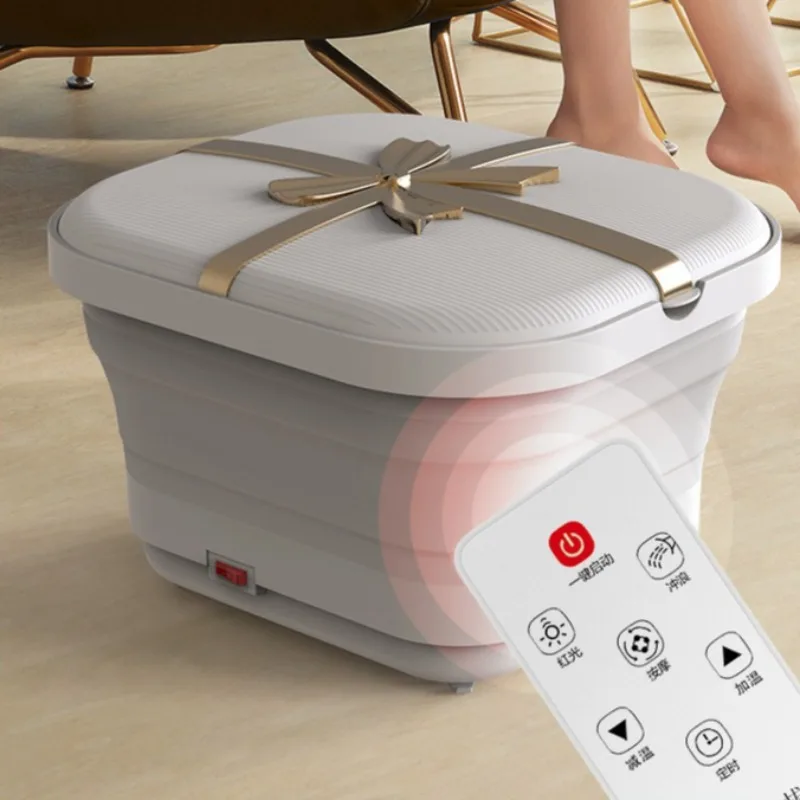 

Складная ванночка для ног в стиле банта, электрическая автоматическая ванна для ног, гидромассажная ванна с постоянной температурой, ведро для ванны для ног для педикюра