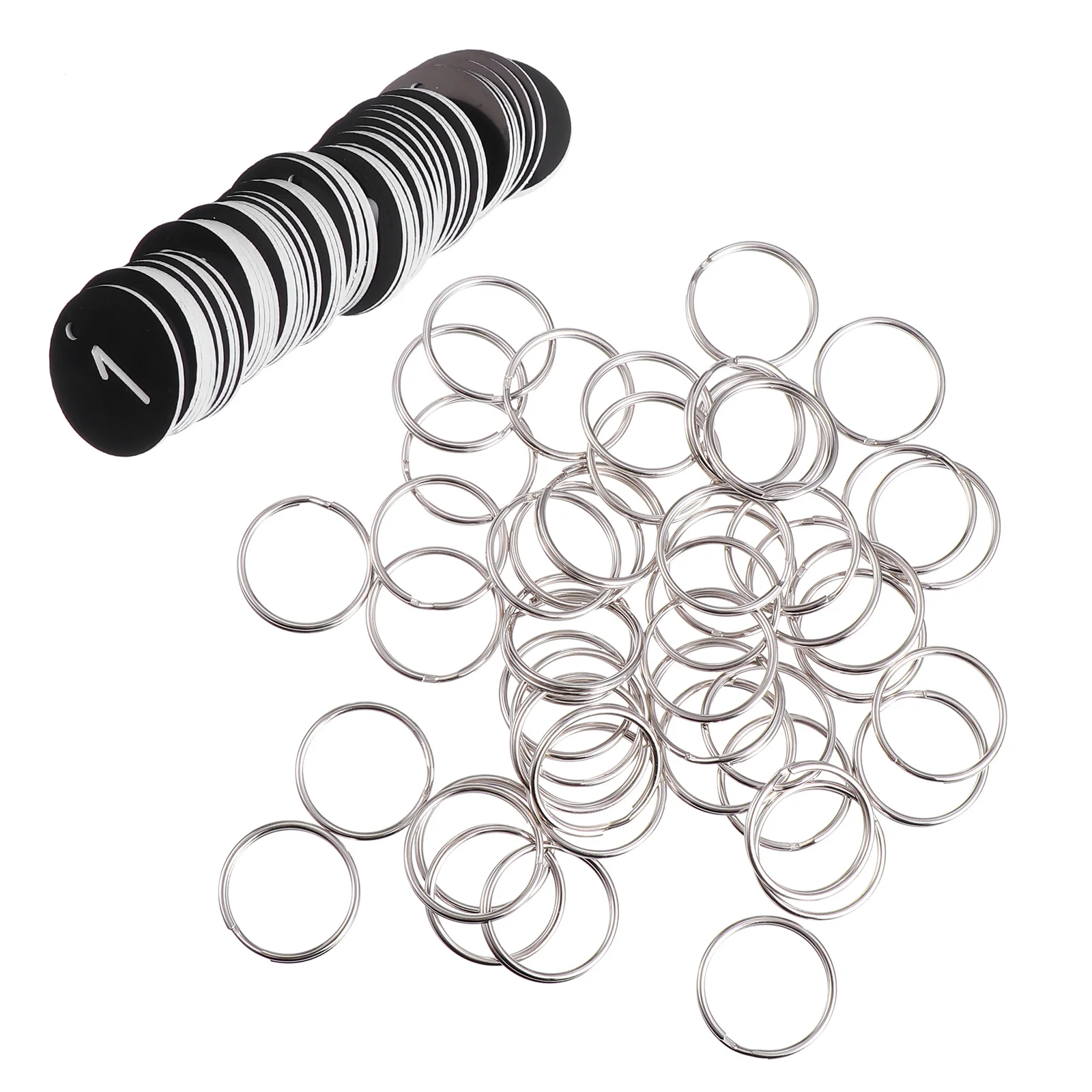 

50pcs Numbered Tag Engraved Round Plastic Number Tags For Hotel Gym Restaurant Workshop Sauna Facility Key Ring Table Numbers